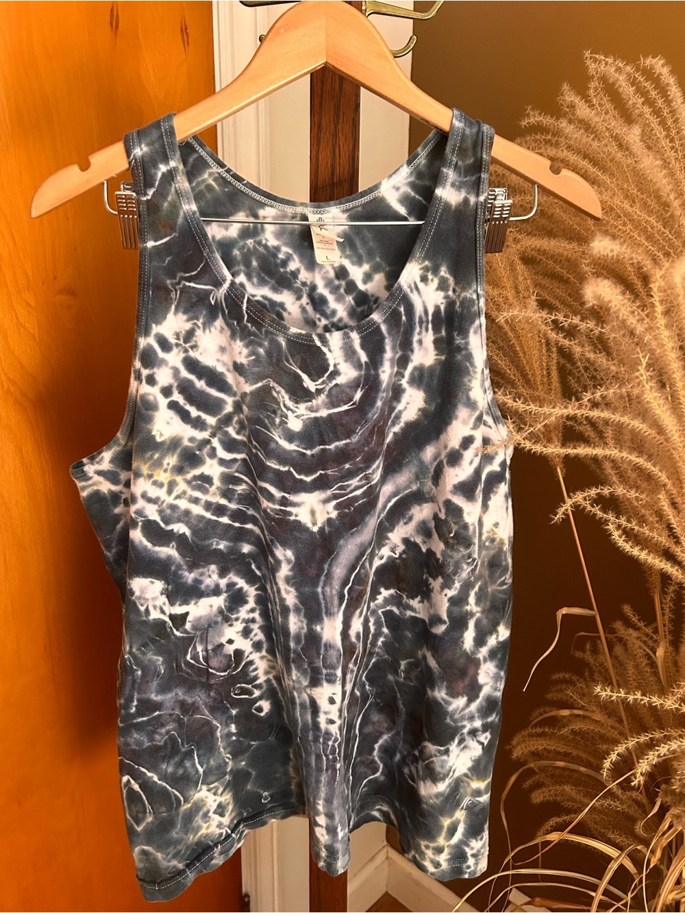 Black & White Marble Tie-Dye Tank Top